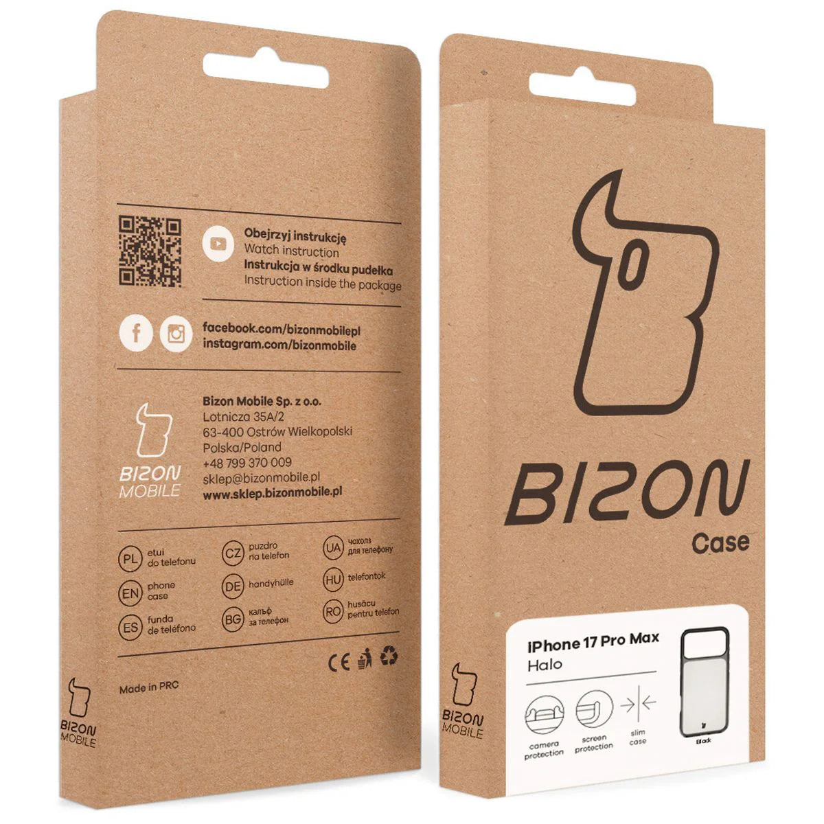 Handyhülle für iPhone 18 Pro Max / 17 Pro Max, Bizon Case Halo, Getönt-Schwarz