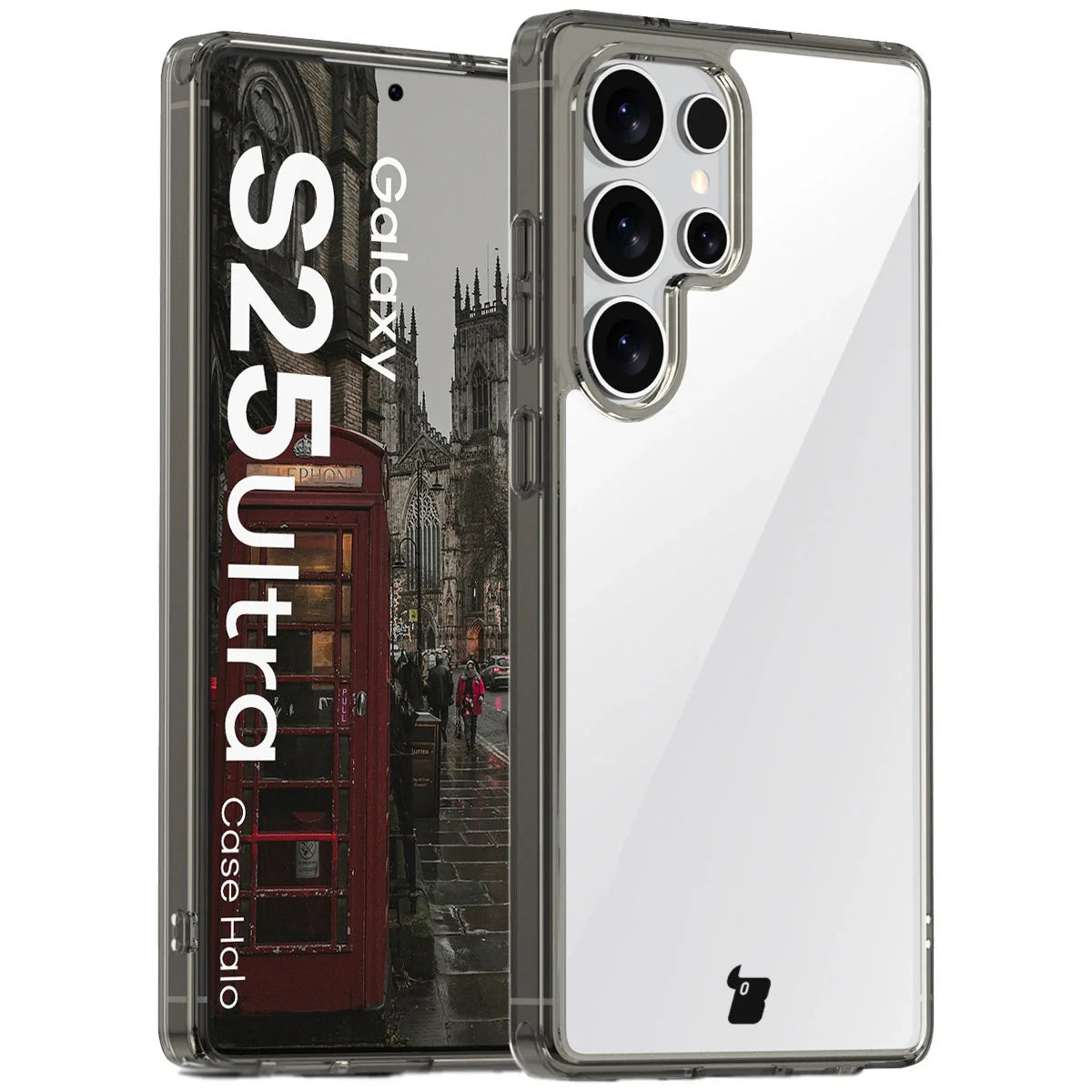 Handyhülle für Galaxy S25 Ultra, Bizon Case Halo, Getönt-Schwarz