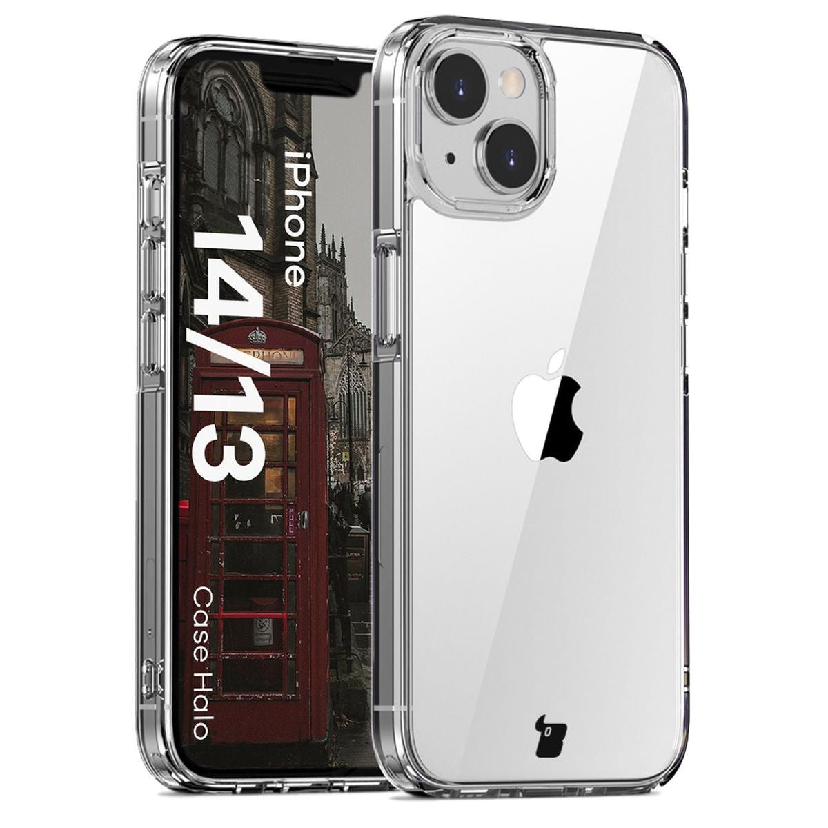 Handyhülle für iPhone 14 / 13, Bizon Case Halo, Transparent
