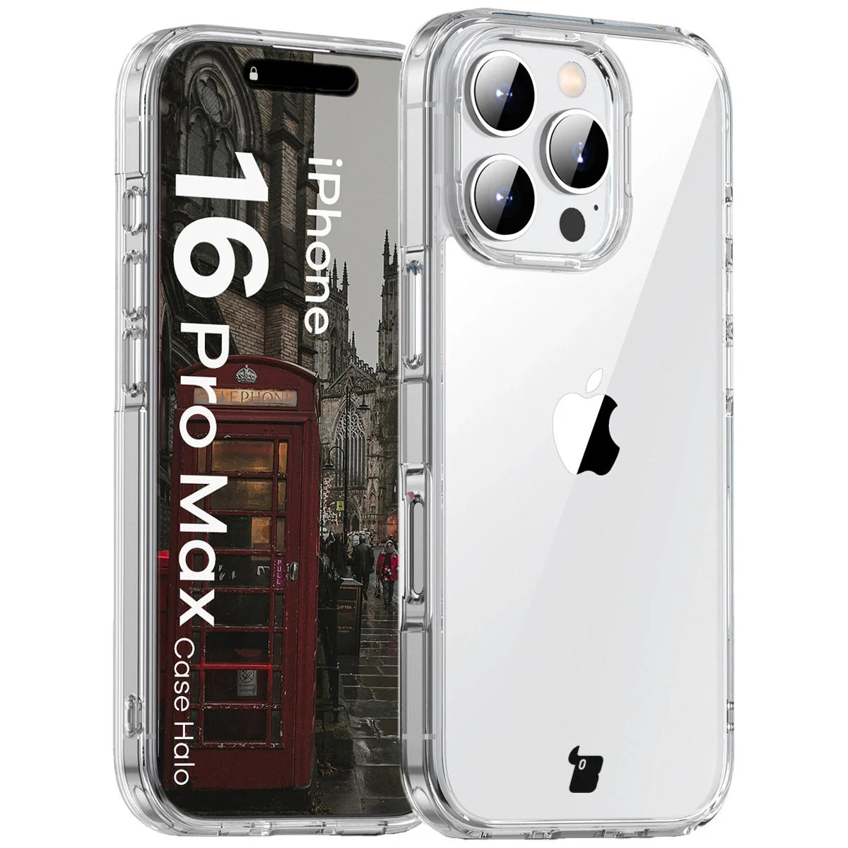 Handyhülle für iPhone 16 Pro Max, Bizon Case Halo, Transparent