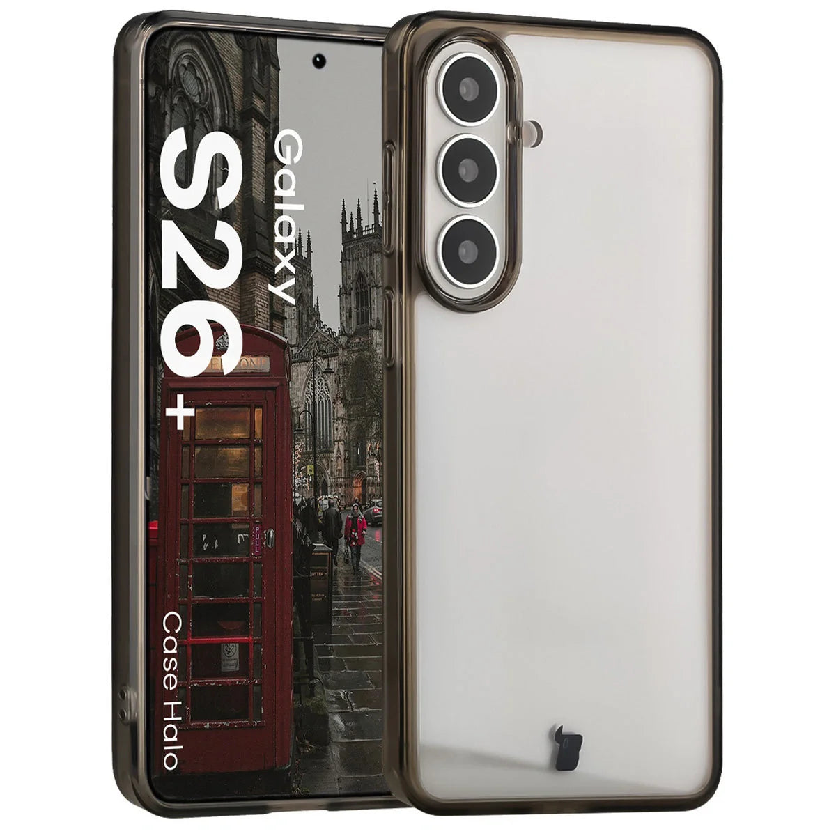 Handyhülle für Galaxy S26 Plus, Bizon Case Halo, Getönt-Schwarz