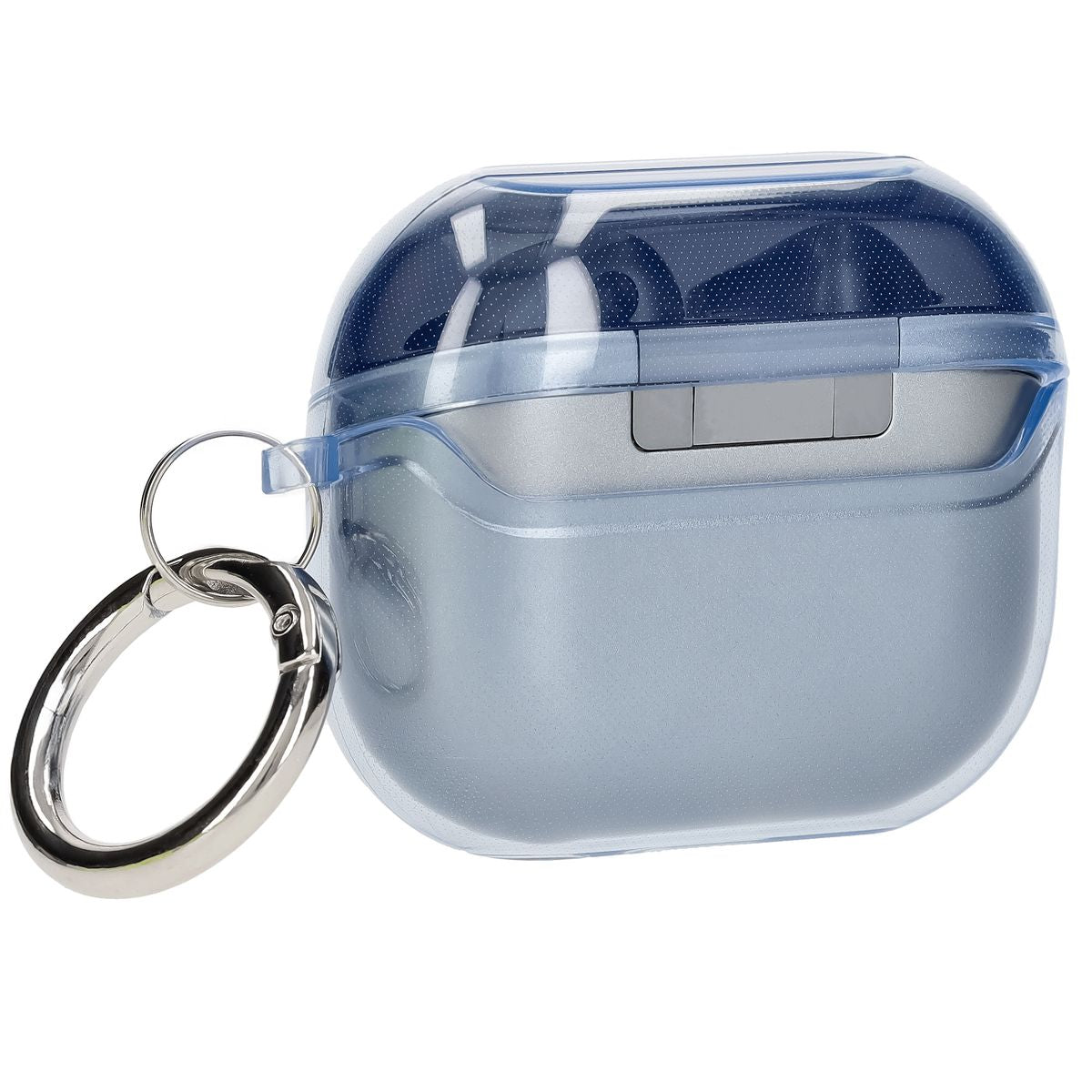 Elastische Hülle mit Karabiner für Galaxy Buds 3/3 Pro/3 FE Bizon Case Headphone Clear, Transparent-Blau