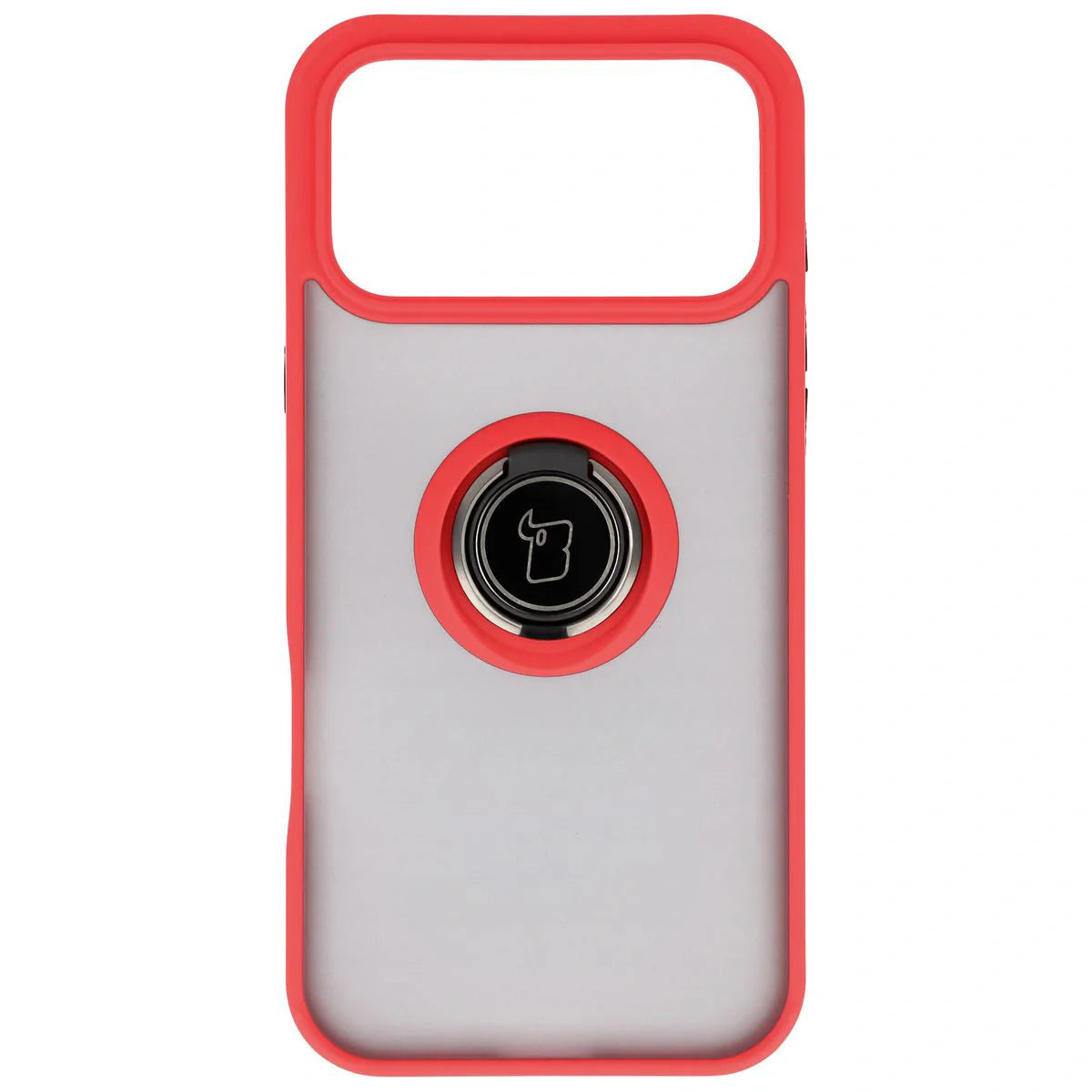 Handyhülle mit Fingergriff für iPhone 17 Pro Max, Bizon Case Hybrid Ring, getönt mit rotem Rahmen
