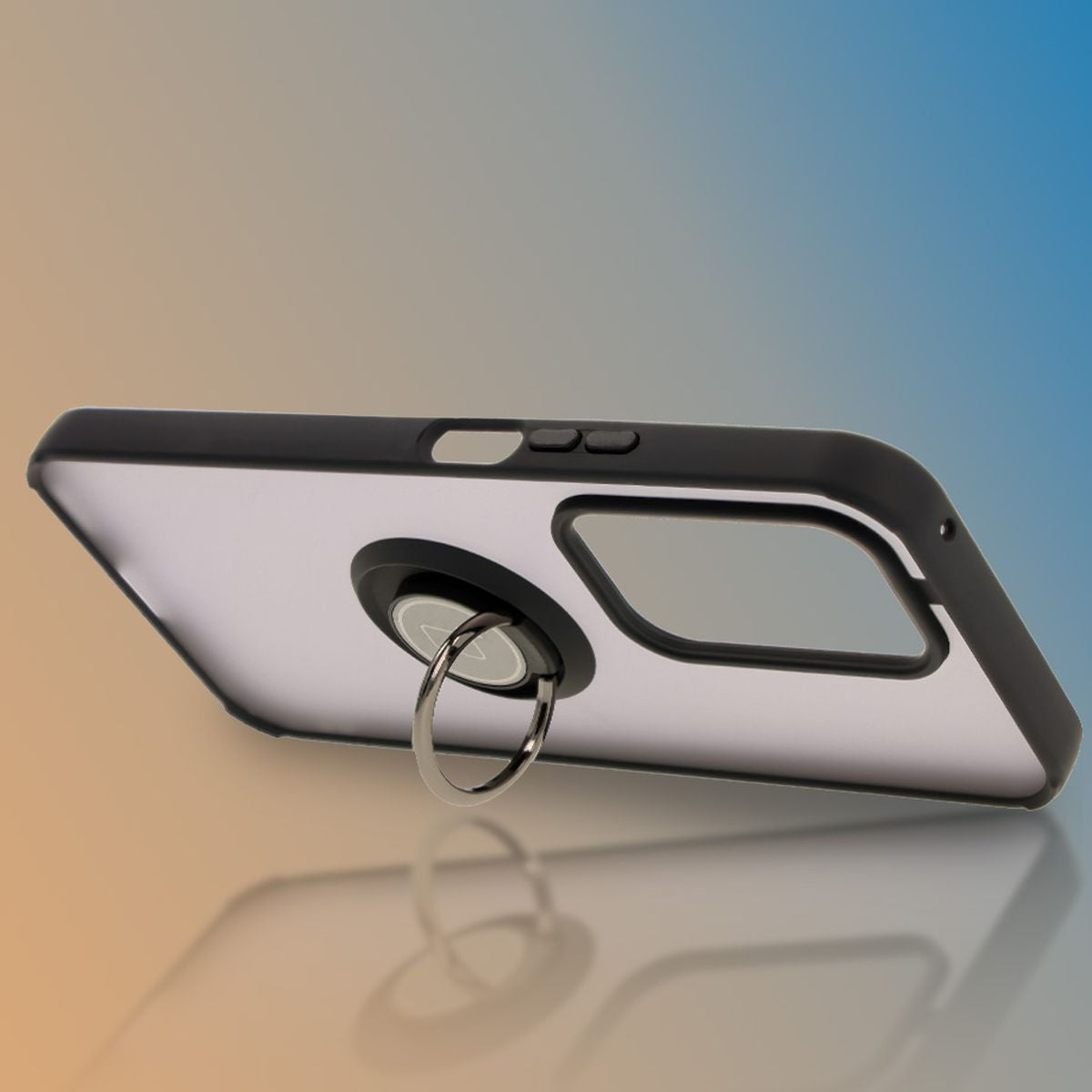 Handyhülle mit Fingergriff für Honor 200 Lite, Bizon Case Hybrid Ring, getönt mit schwarzem Rahmen