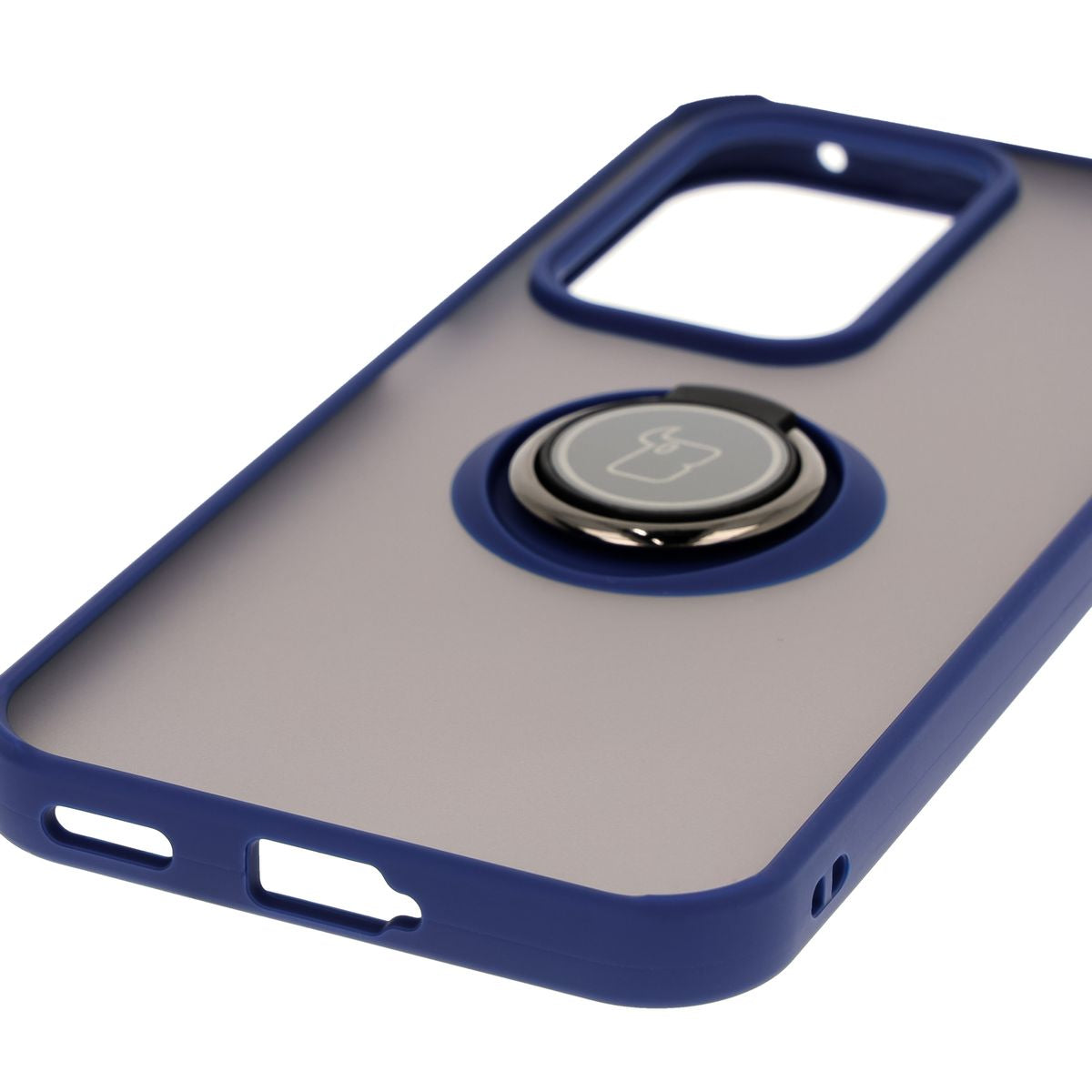 Handyhülle mit Fingergriff für Honor 200 Lite, Bizon Case Hybrid Ring, getönt mit dunkelblauem Rahmen
