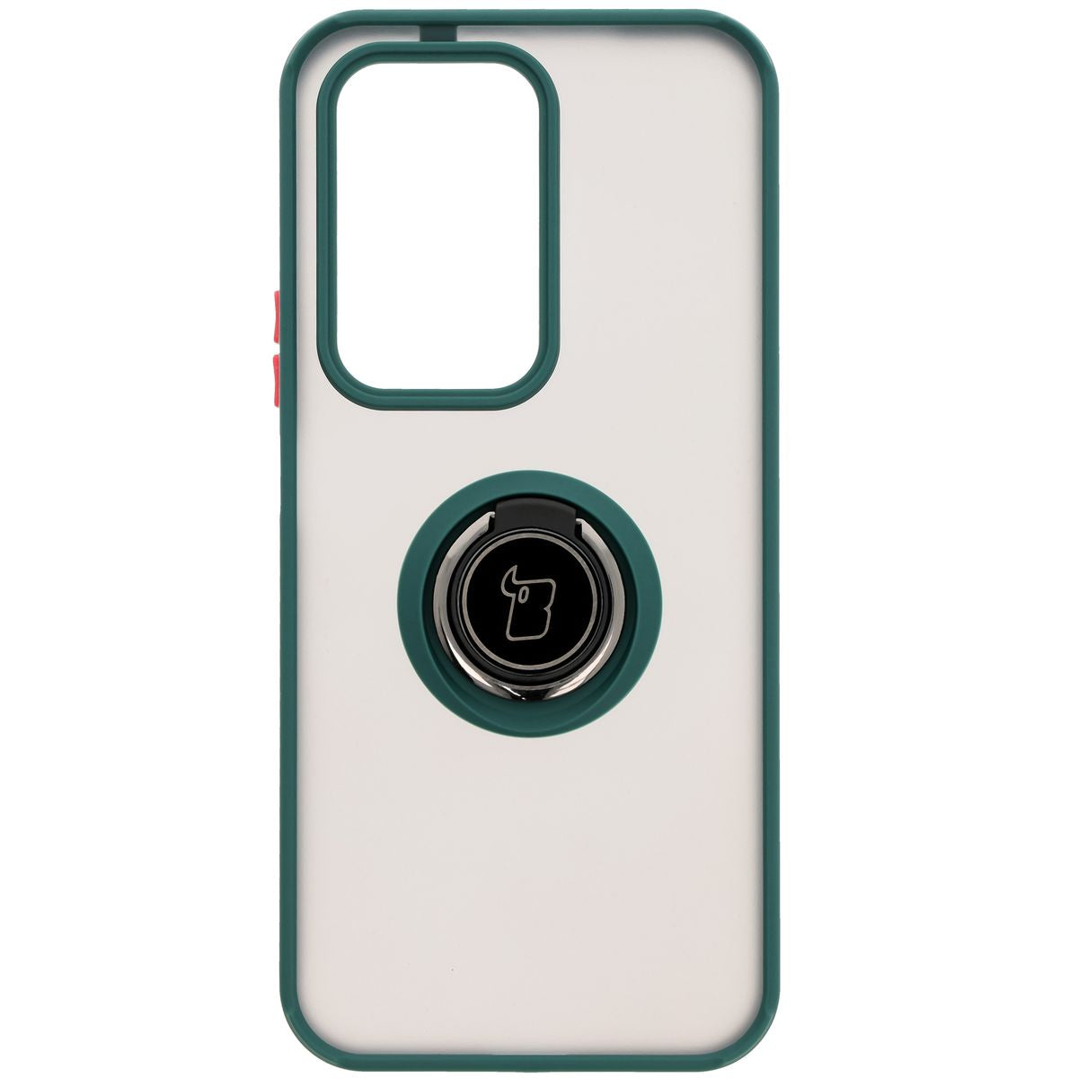 Handyhülle mit Fingergriff für Honor 200 Lite, Bizon Case Hybrid Ring, getönt mit dunkelgrünem Rahmen