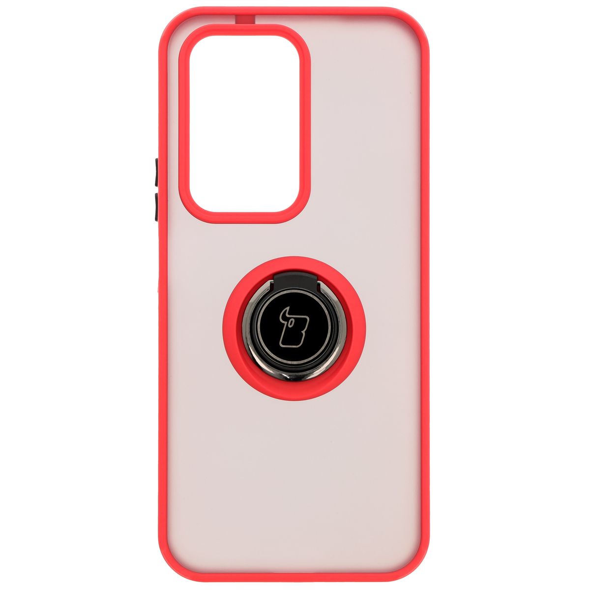 Handyhülle mit Fingergriff für Honor 200 Lite, Bizon Case Hybrid Ring, getönt mit rotem Rahmen
