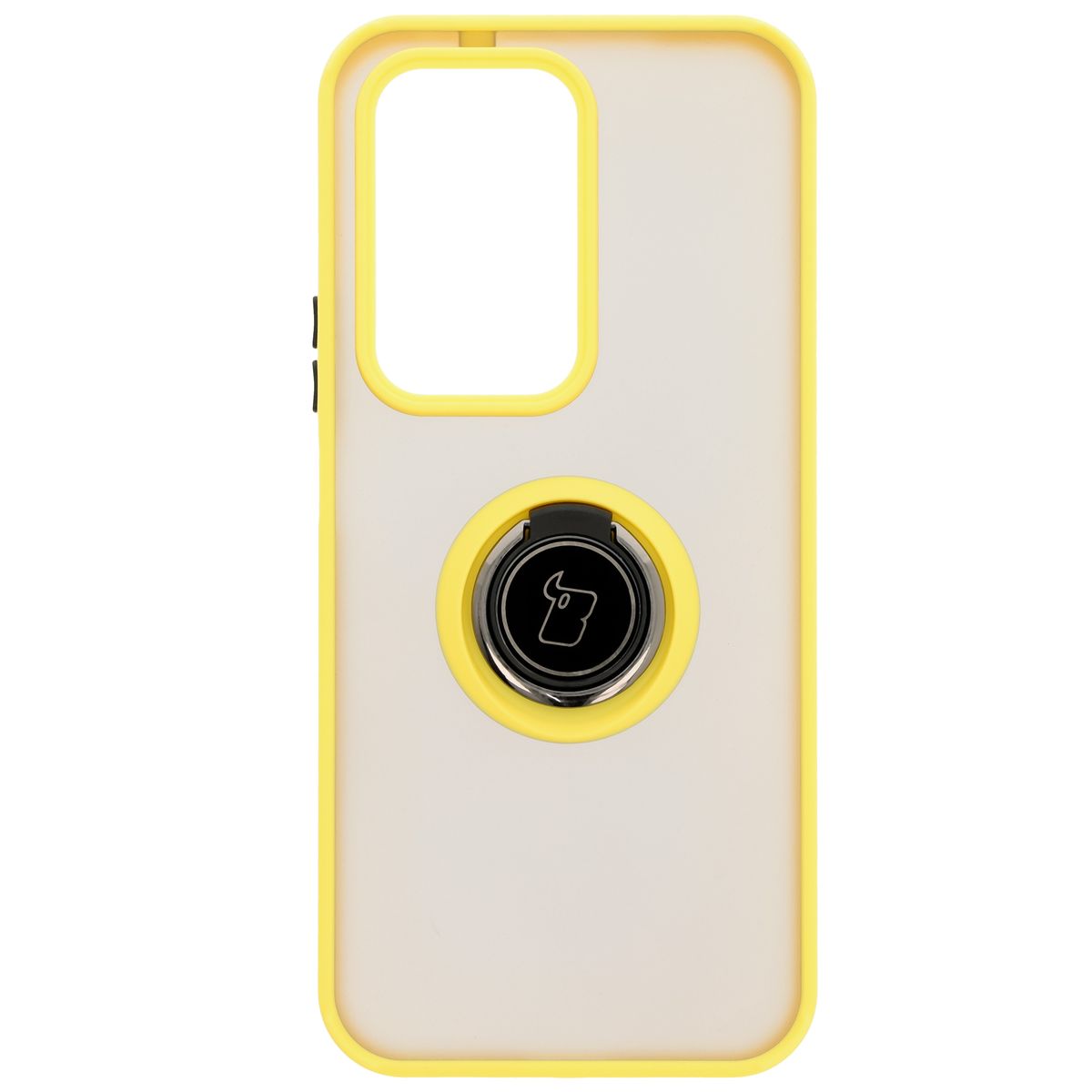 Handyhülle mit Fingergriff für Honor 200 Lite, Bizon Case Hybrid Ring, getönt mit gelbem Rahmen