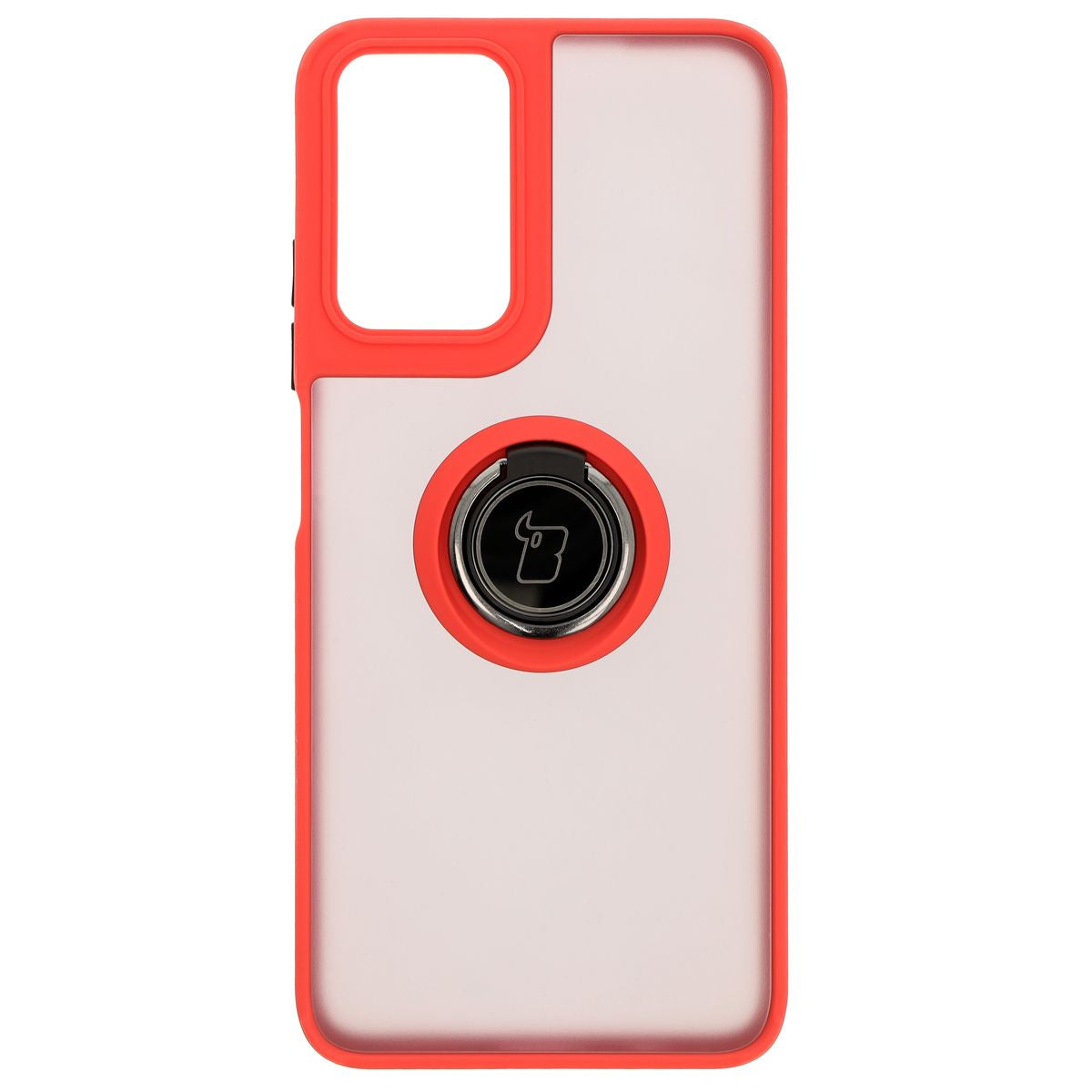 Handyhülle mit Fingergriff für Motorola Moto G35 5G, Bizon Case Hybrid Ring, getönt mit rotem Rahmen