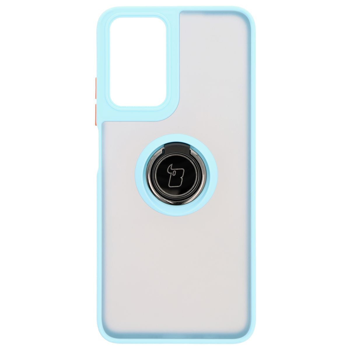 Handyhülle mit Fingergriff für Motorola Moto G35 5G, Bizon Case Hybrid Ring, getönt mit hellblauem Rahmen