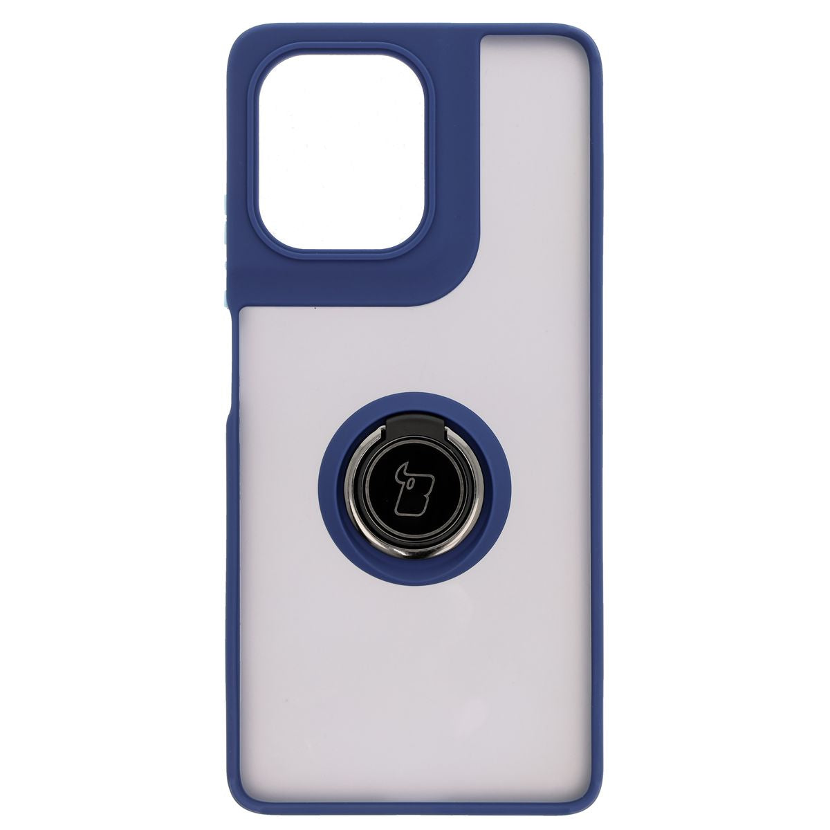 Handyhülle mit Fingergriff für Motorola Moto G75 5G, Bizon Case Hybrid Ring, getönt mit dunkelblauem Rahmen