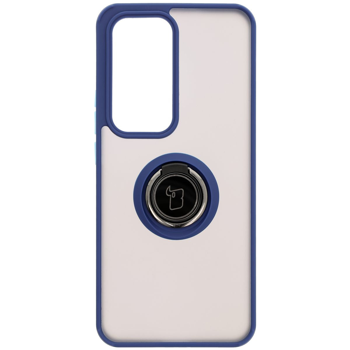 Handyhülle mit Fingergriff für Oppo Reno 12, Bizon Case Hybrid Ring, getönt mit dunkelblauem Rahmen