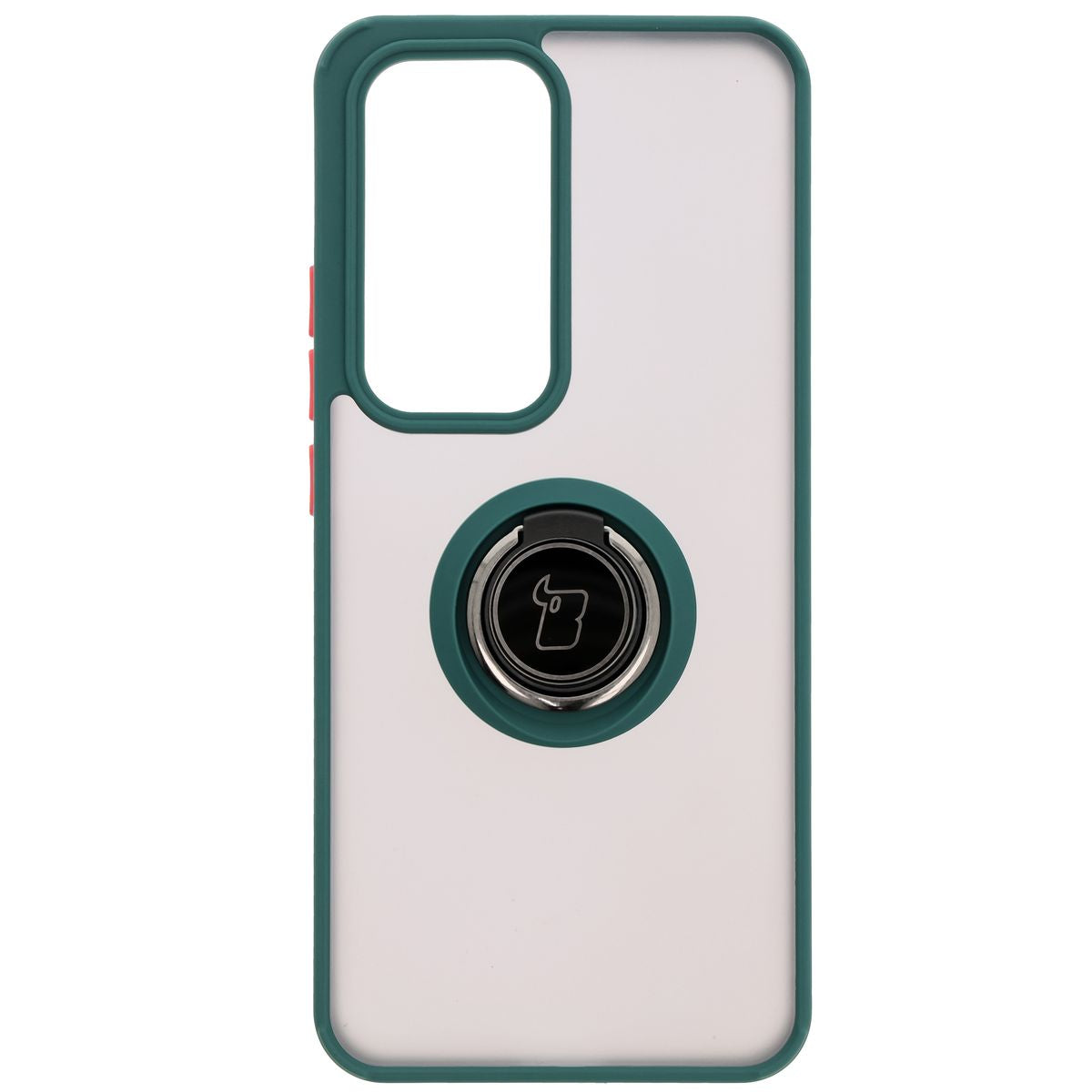 Handyhülle mit Fingergriff für Oppo Reno 12, Bizon Case Hybrid Ring, getönt mit dunkelgrünem Rahmen