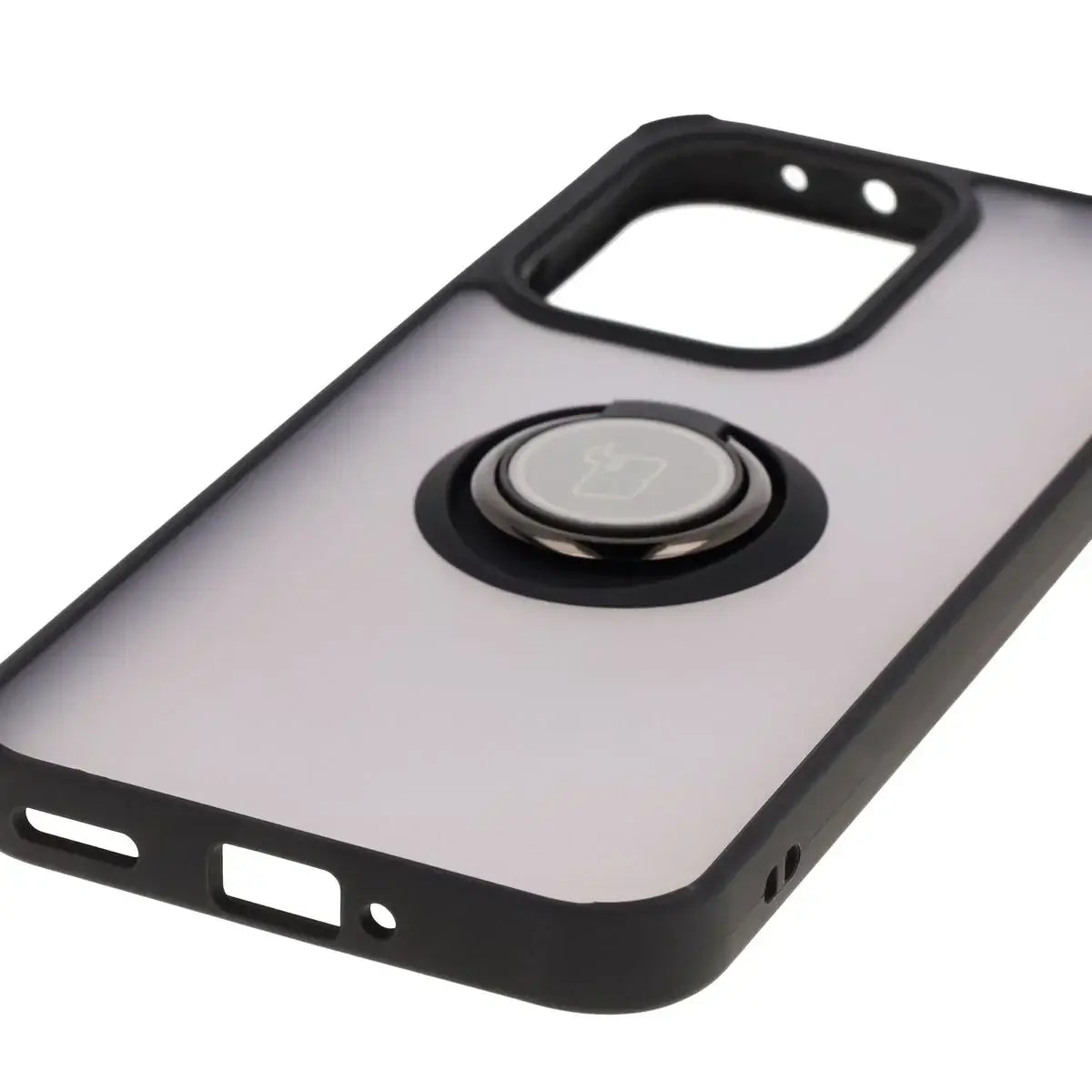 Handyhülle mit Fingergriff für Oppo Reno13, Bizon Case Hybrid Ring, getönt mit schwarzem Rahmen