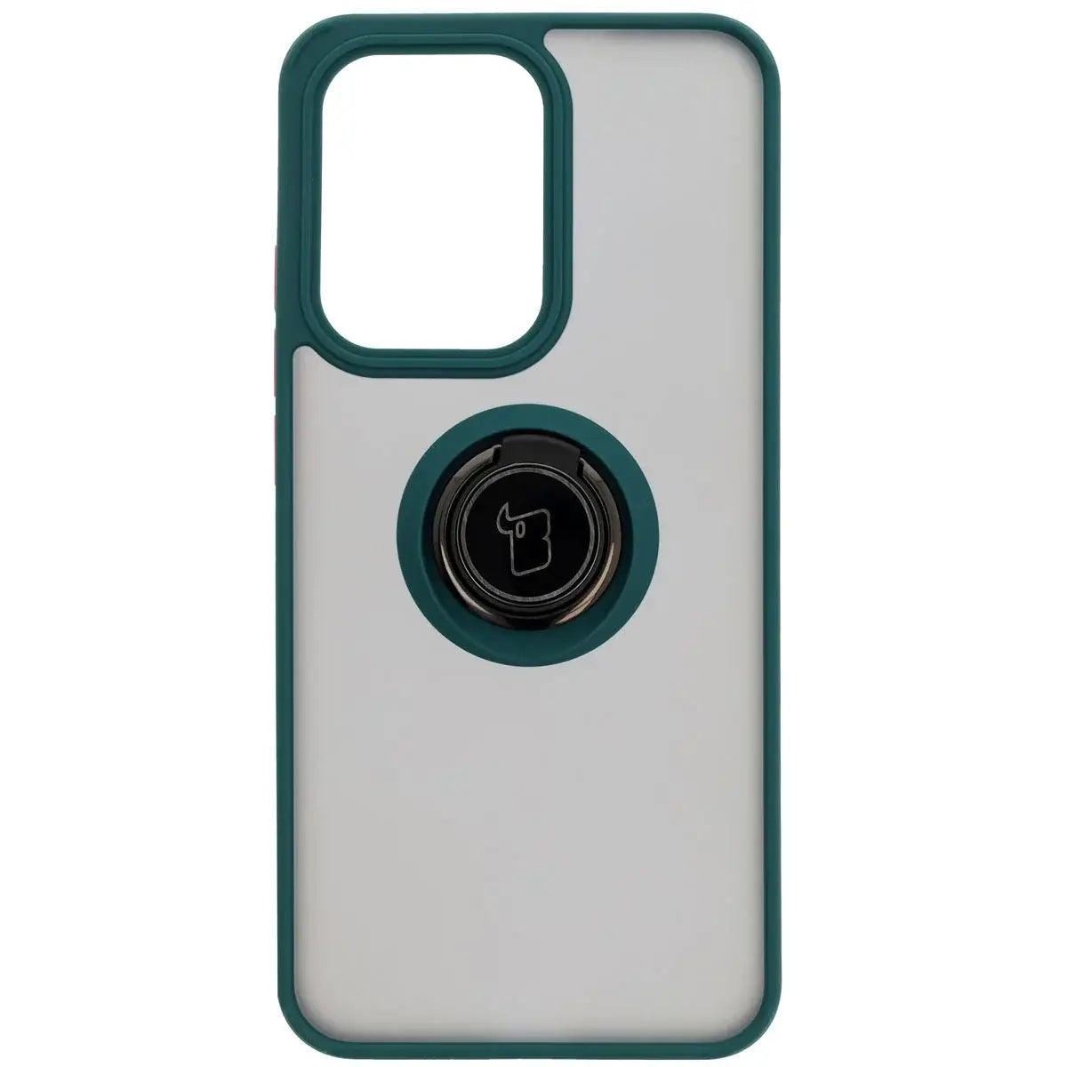 Handyhülle mit Fingergriff für Oppo Reno13 Pro, Bizon Case Hybrid Ring, getönt mit dunkelgrünem Rahmen