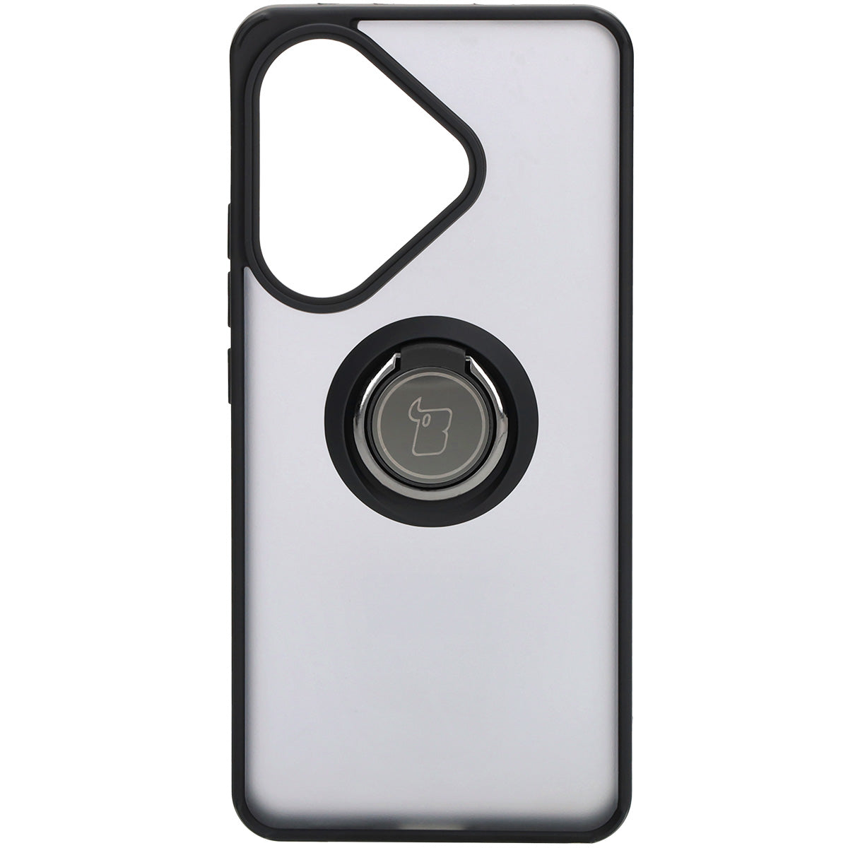Handyhülle mit Fingergriff für Xiaomi Poco F6, Bizon Case Hybrid Ring, getönt mit schwarzem Rahmen