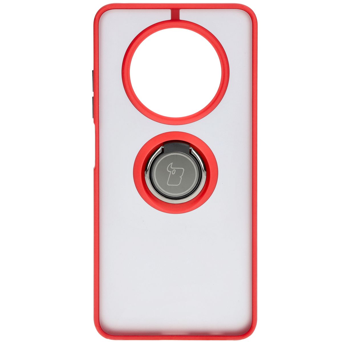 Handyhülle mit Fingergriff für Realme 12 / 12x, Bizon Case Hybrid Ring, getönt mit rotem Rahmen