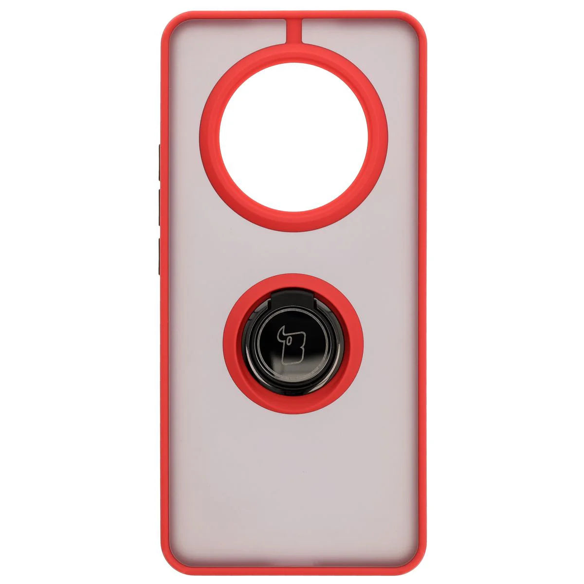 Handyhülle mit Fingergriff für Realme 14 Pro 5G, Bizon Case Hybrid Ring, getönt mit rotem Rahmen