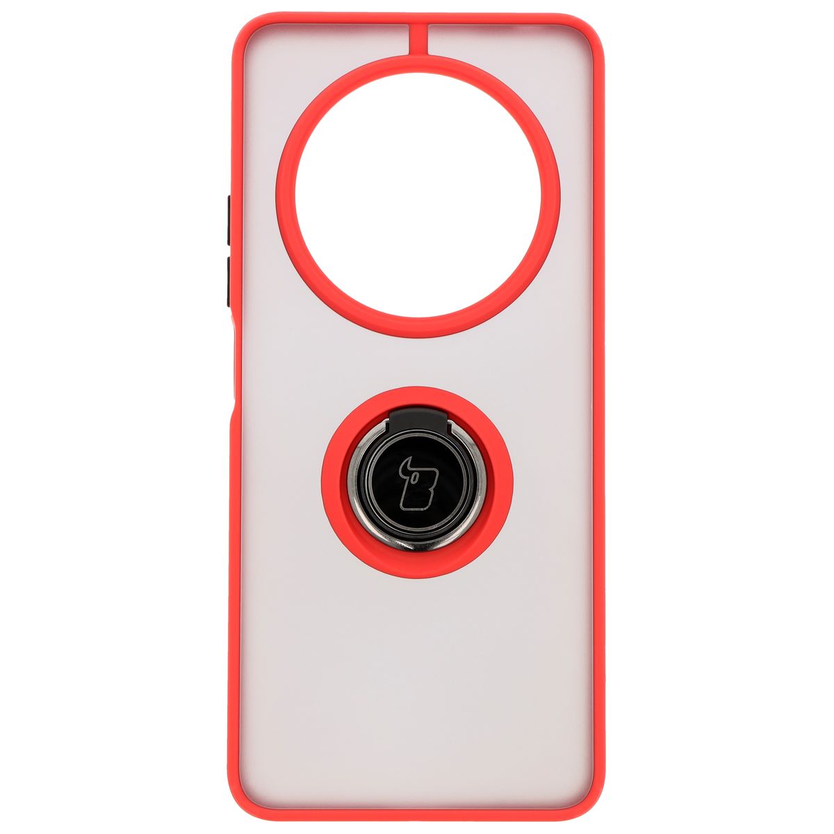Handyhülle mit Fingergriff für Xiaomi Redmi 14C 4G / POCO C75, Bizon Case Hybrid Ring, getönt mit rotem Rahmen