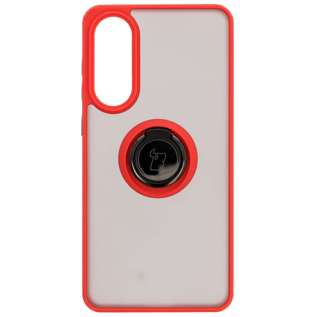 Handyhülle mit Fingergriff für Galaxy S25 Edge, Bizon Case Hybrid Ring, getönt mit rotem Rahmen