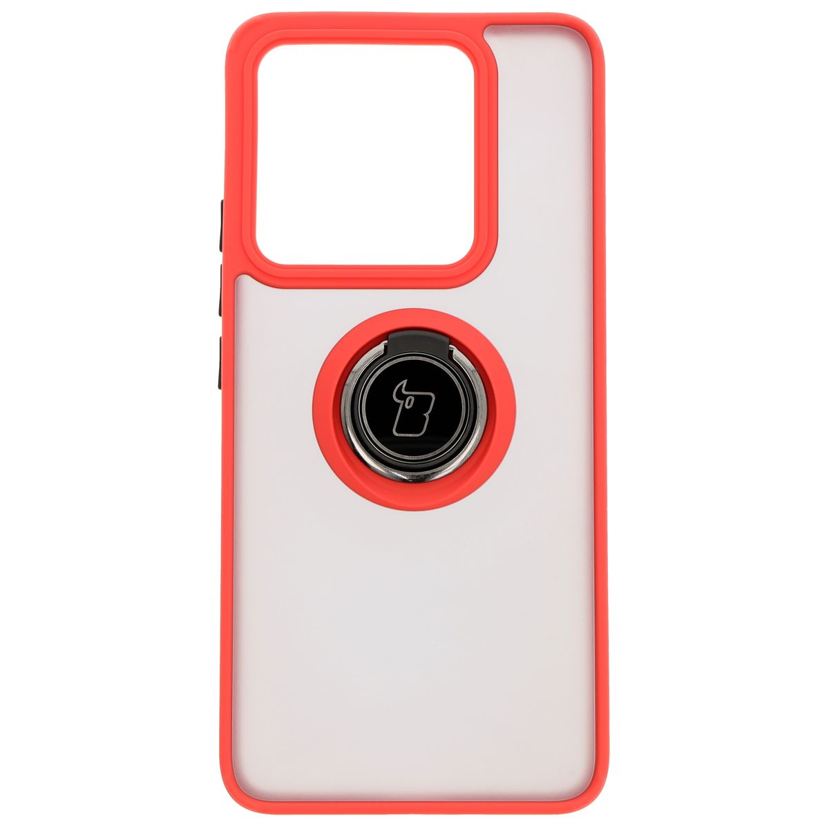 Handyhülle mit Fingergriff für Xiaomi 14T, Bizon Case Hybrid Ring, getönt mit rotem Rahmen