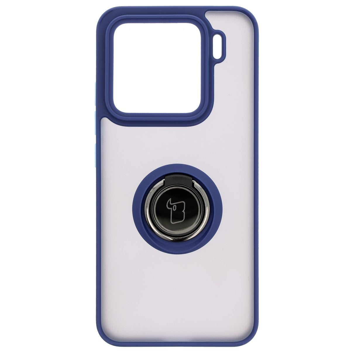 Handyhülle mit Fingergriff für Xiaomi 15, Bizon Case Hybrid Ring, getönt mit dunkelblauem Rahmen