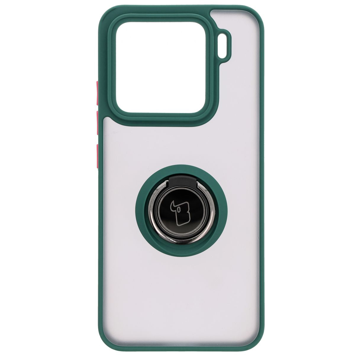 Handyhülle mit Fingergriff für Xiaomi 15, Bizon Case Hybrid Ring, getönt mit dunkelgrünem Rahmen