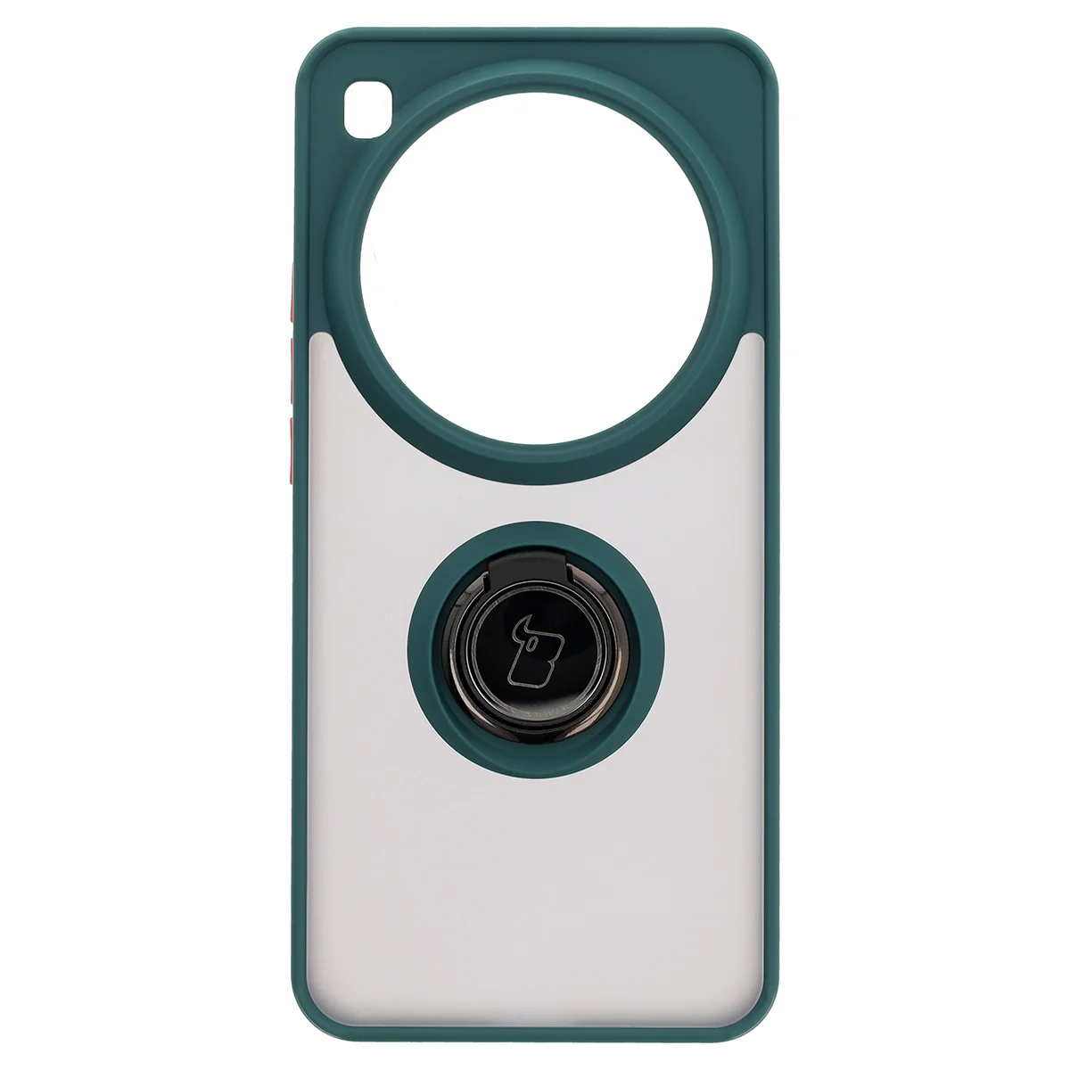Handyhülle mit Fingergriff für Xiaomi 15 Ultra, Bizon Case Hybrid Ring, getönt mit dunkelgrünem Rahmen