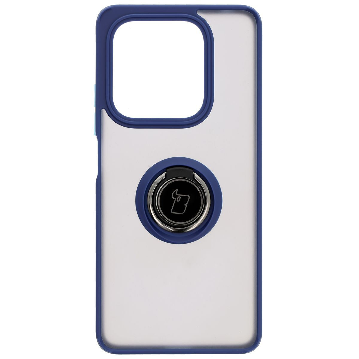 Handyhülle mit Fingergriff für Xiaomi Redmi Note 14 5G, Bizon Case Hybrid Ring, getönt mit dunkelblauem Rahmen