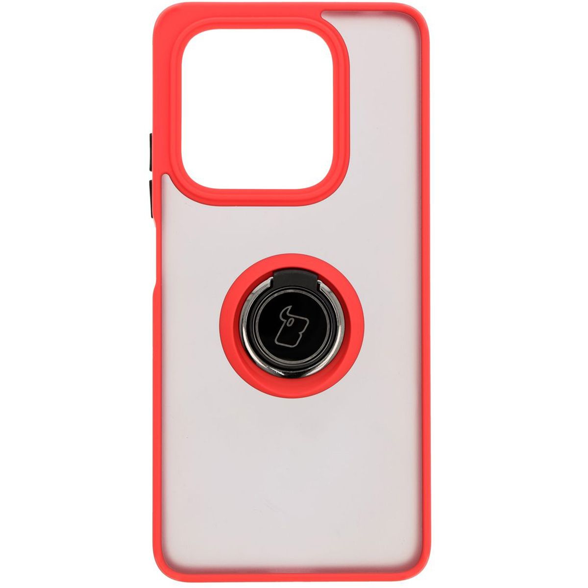 Handyhülle mit Fingergriff für Xiaomi Redmi Note 14 5G, Bizon Case Hybrid Ring, getönt mit rotem Rahmen
