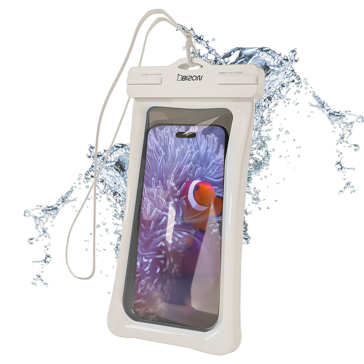 Wasserdichte Handyhülle Bizon Case Hydrofloat, Beige