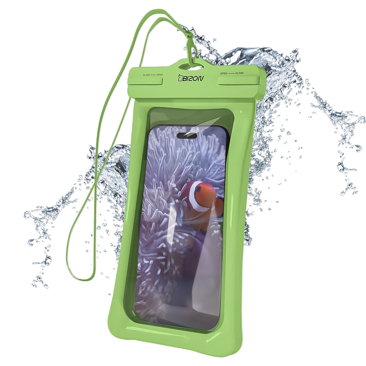 Wasserdichte Handyhülle Bizon Case Hydrofloat, Grün