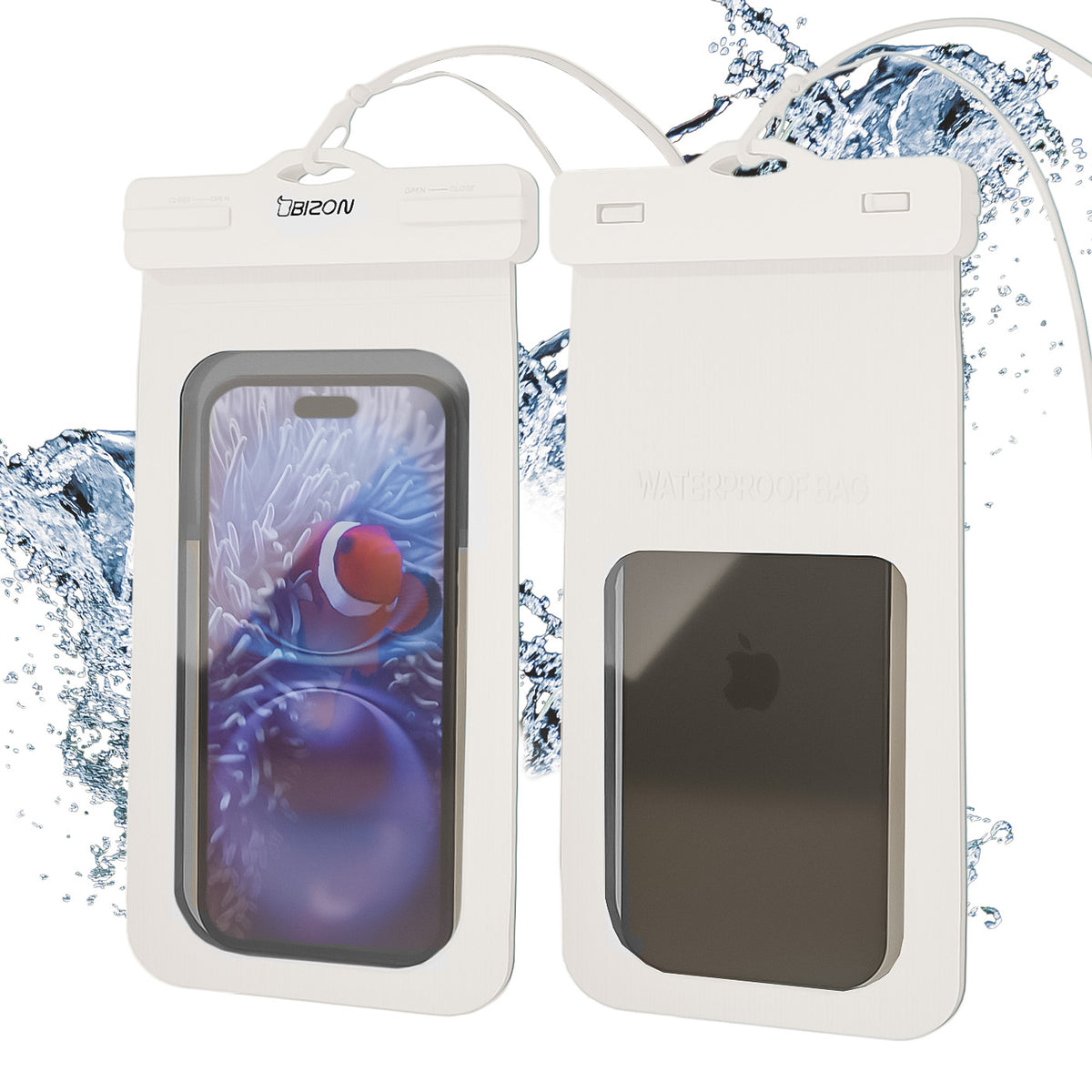 Wasserdichte Handyhülle Bizon Case Hydrowrap, 2 Stück, Beige