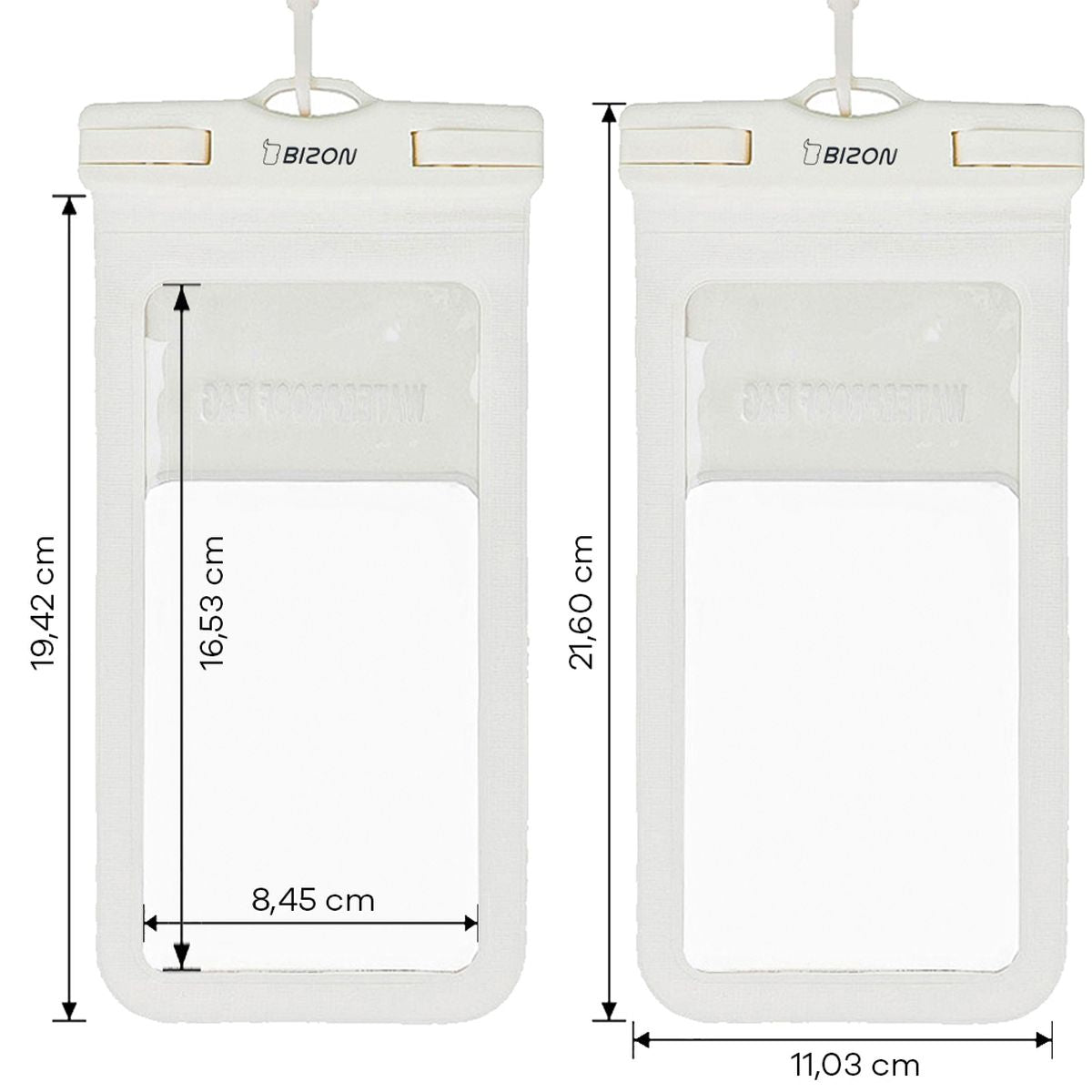 Wasserdichte Handyhülle Bizon Case Hydrowrap, 2 Stück, Beige