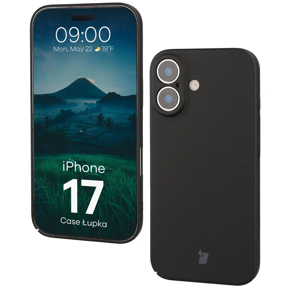 Handyhülle für iPhone 17, Bizon Case Lupka, Schwarz