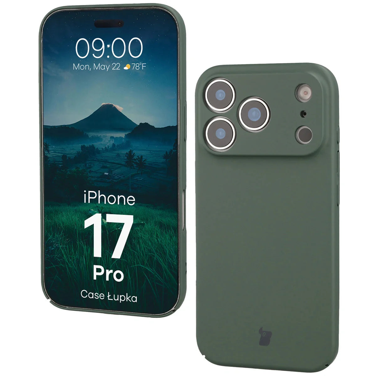 Handyhülle für iPhone 17 Pro, Bizon Case Lupka, Grün