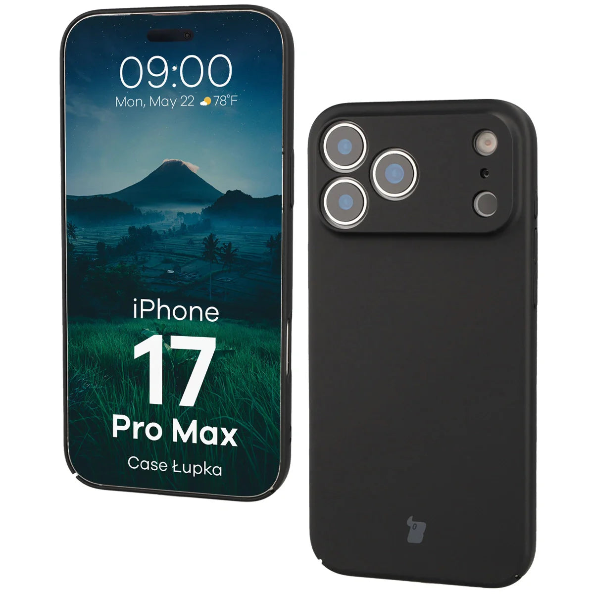 Handyhülle für iPhone 17 Pro Max, Bizon Case Lupka, Schwarz
