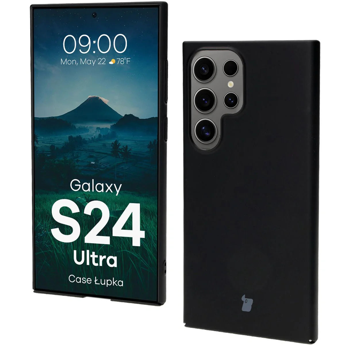Handyhülle für Galaxy S24 Ultra, Bizon Case Lupka, Schwarz