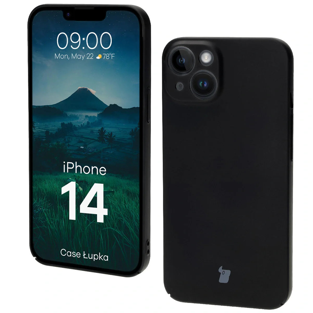 Handyhülle für iPhone 14, Bizon Case Lupka, Schwarz