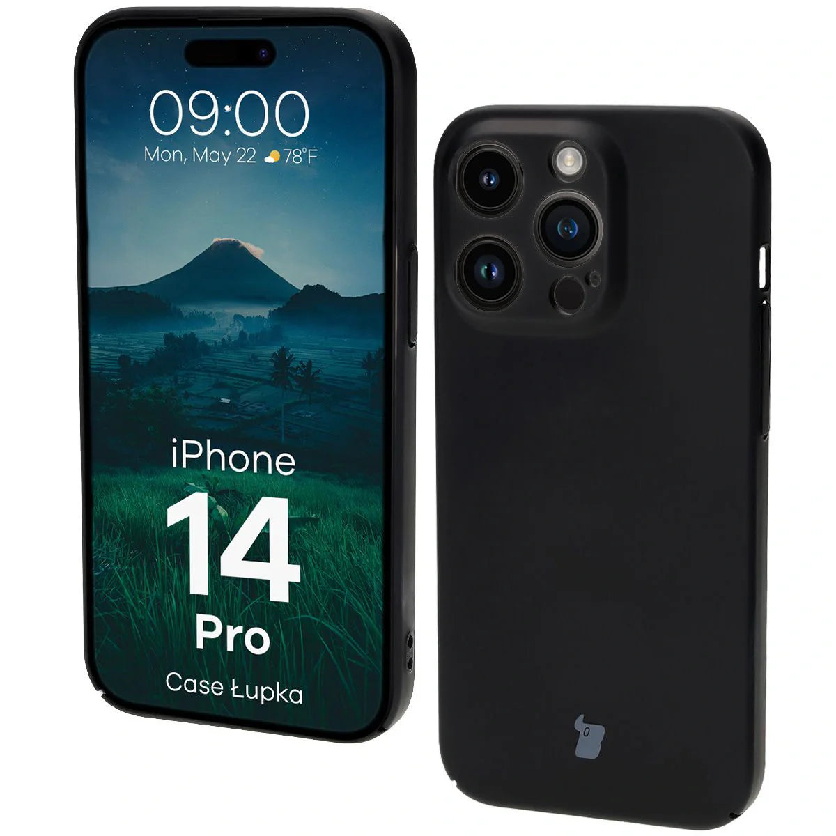 Handyhülle für iPhone 14 Pro, Bizon Case Lupka, Schwarz
