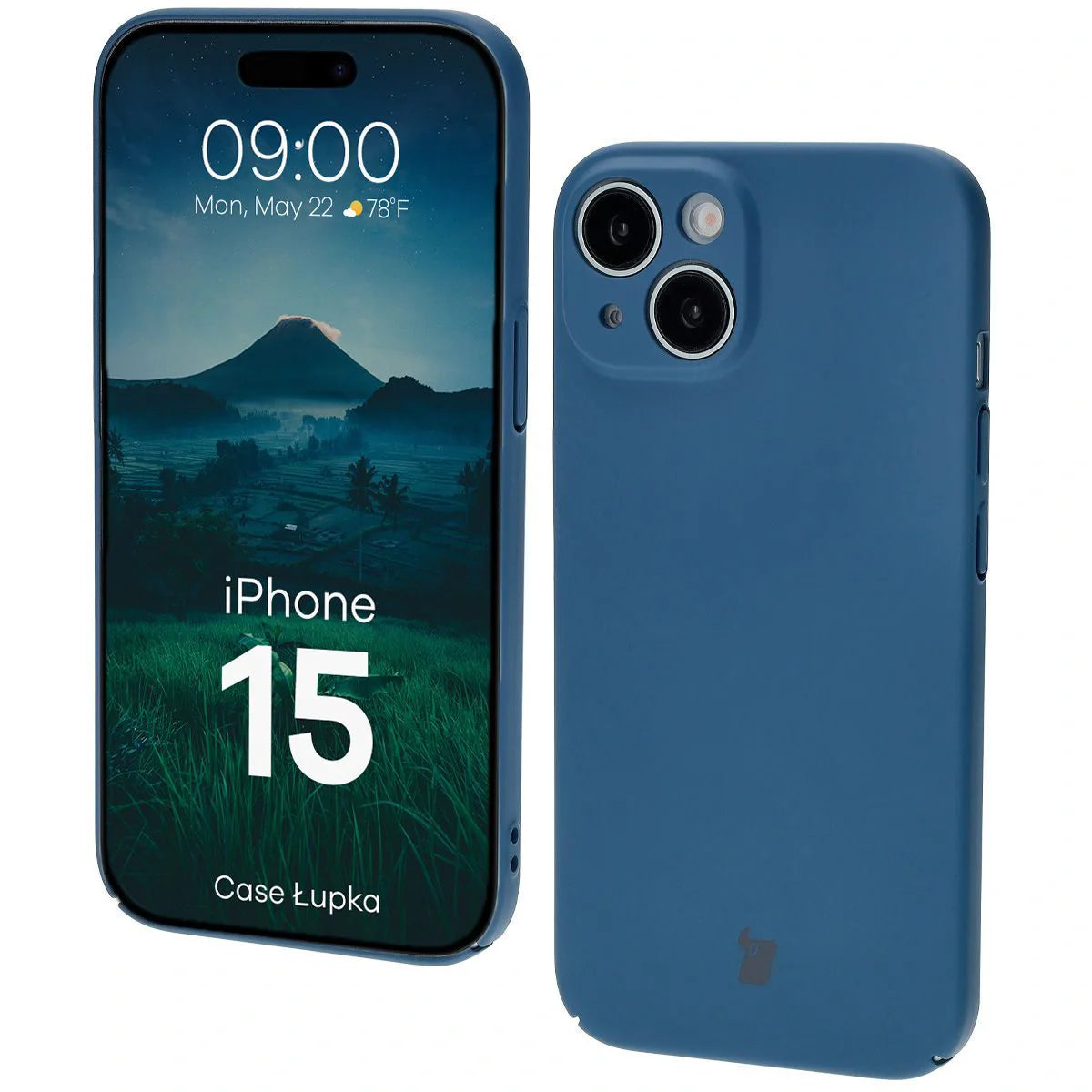 Handyhülle für iPhone 15, Bizon Case Lupka, Blau
