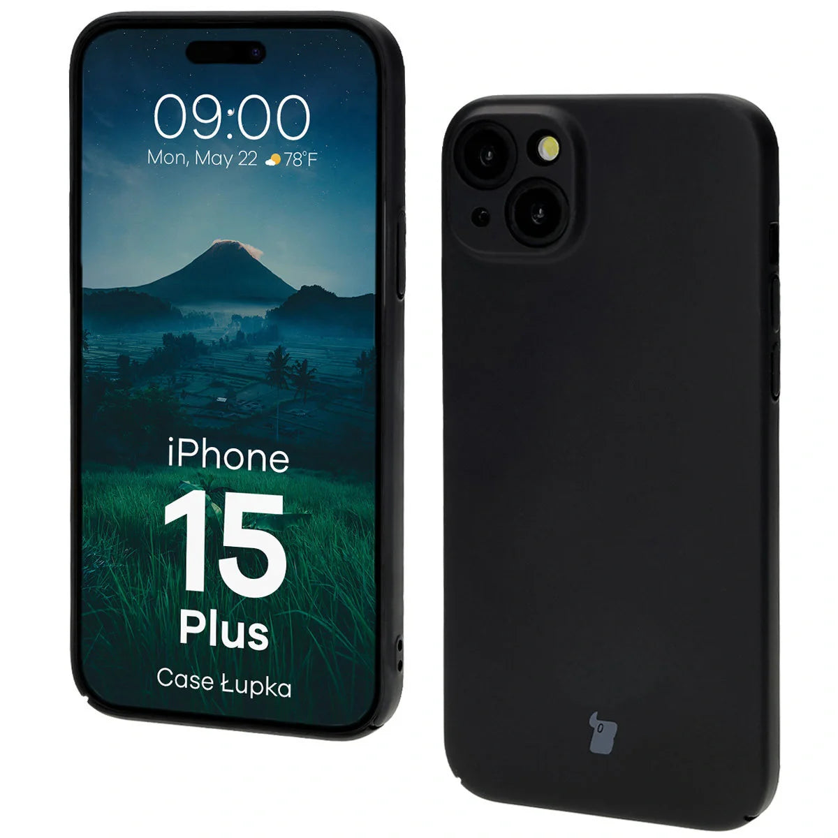 Handyhülle für iPhone 15 Plus, Bizon Case Lupka, Schwarz