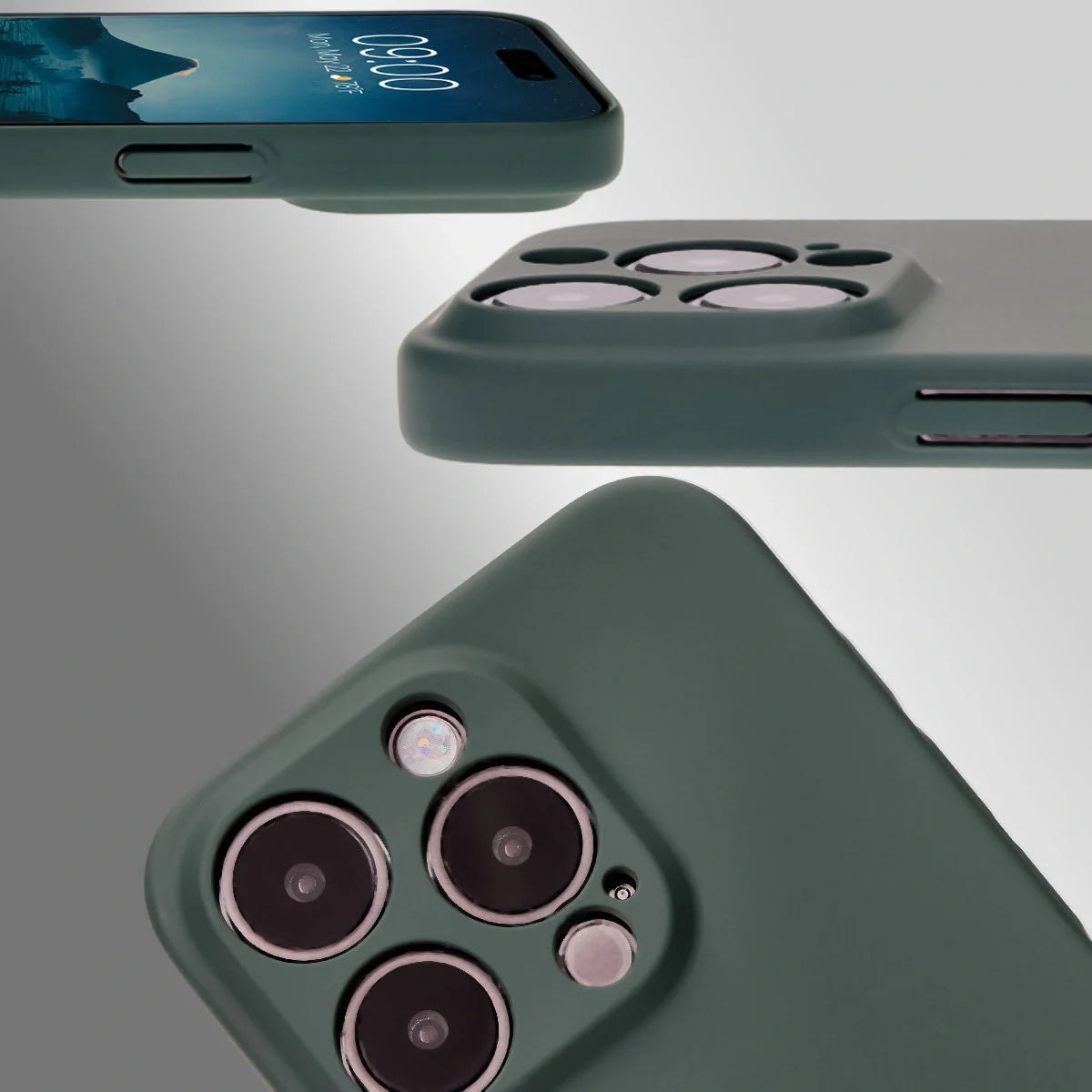 Handyhülle für iPhone 15 Pro, Bizon Case Lupka, Grün