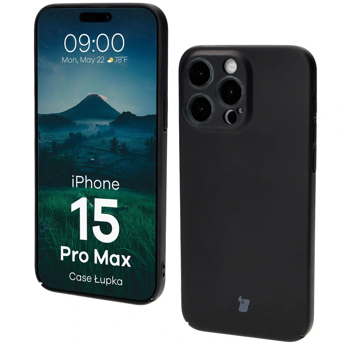 Handyhülle für iPhone 15 Pro Max, Bizon Case Lupka, Schwarz