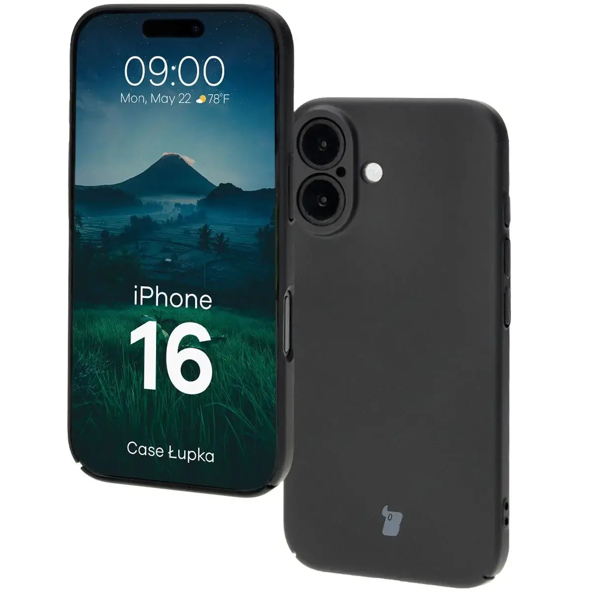 Handyhülle für iPhone 16, Bizon Case Lupka, Schwarz