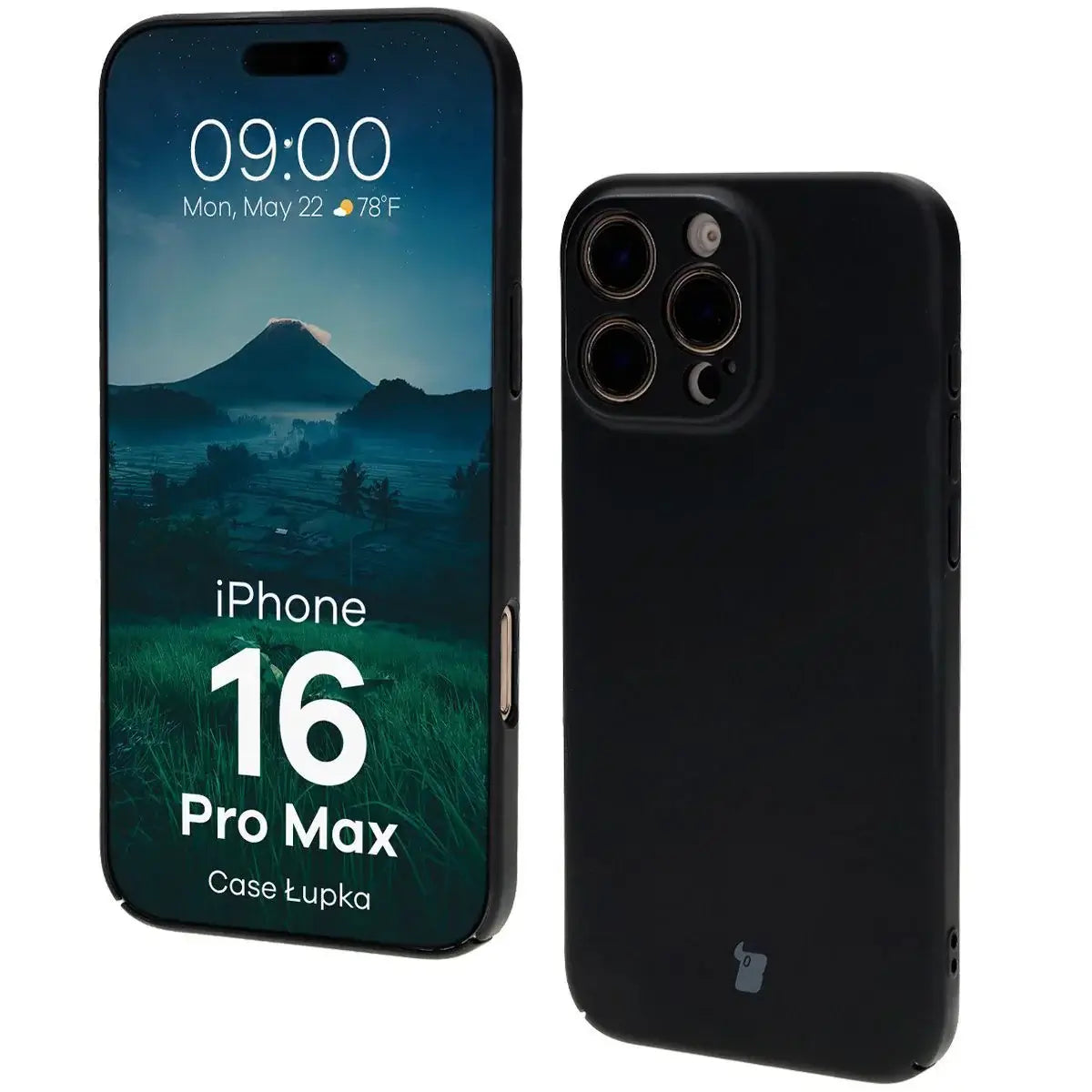 Handyhülle für iPhone 16 Pro Max, Bizon Case Lupka, Schwarz