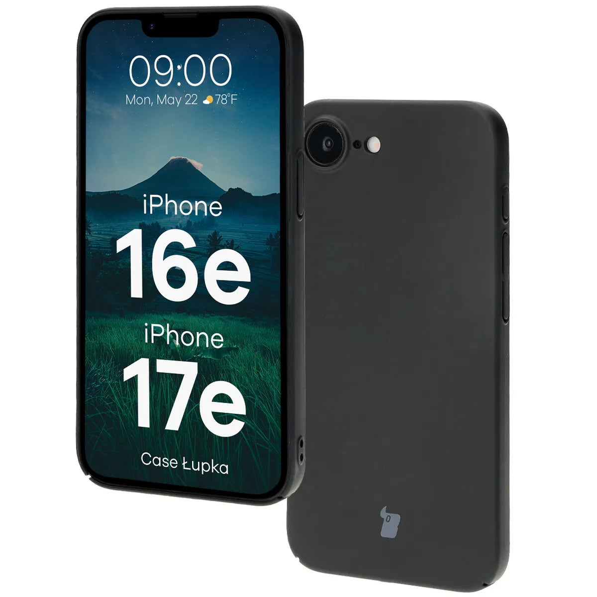 Handyhülle für iPhone 17e / 16e, Bizon Case Lupka, Schwarz