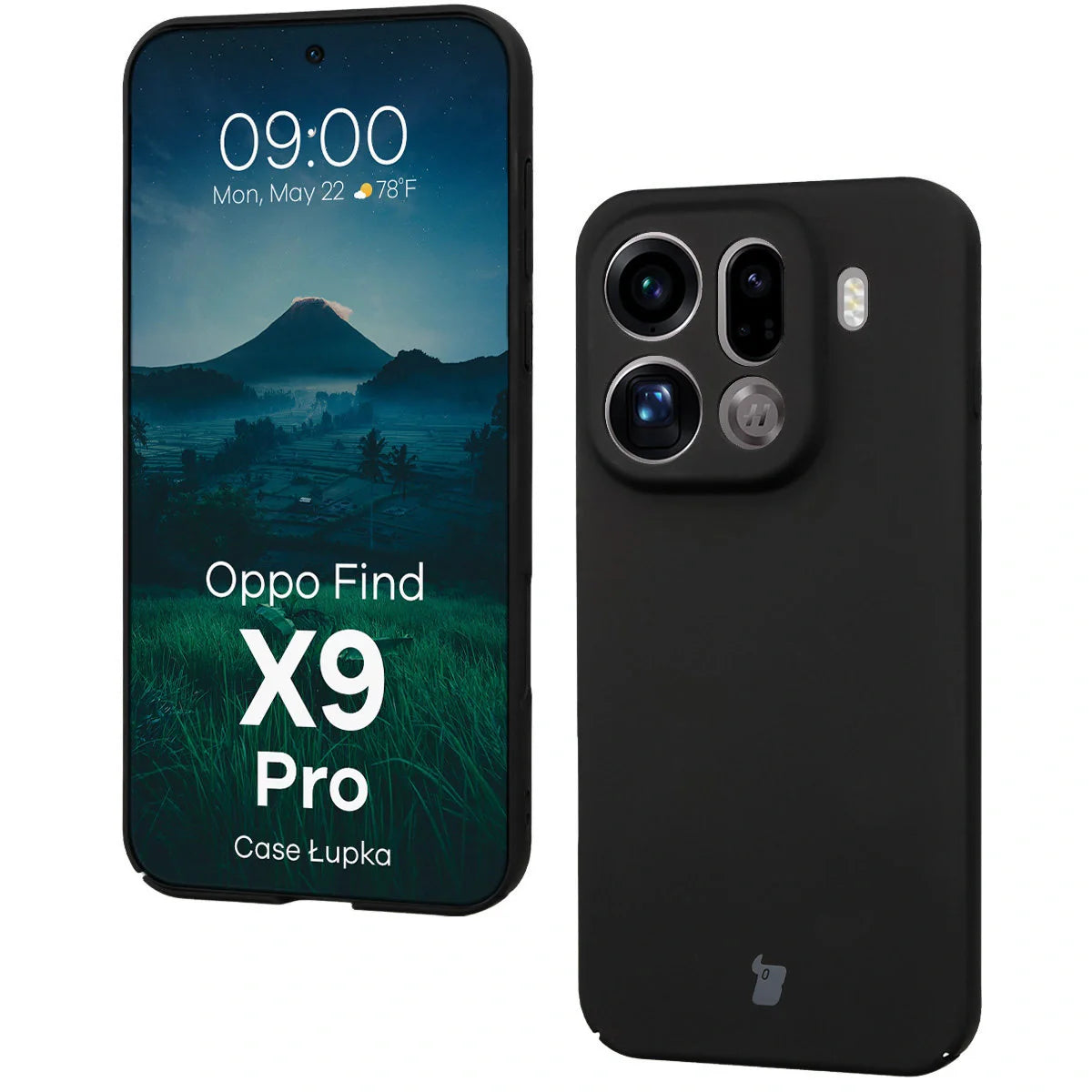 Handyhülle für Oppo Find X9 Pro, Bizon Case Lupka, Schwarz