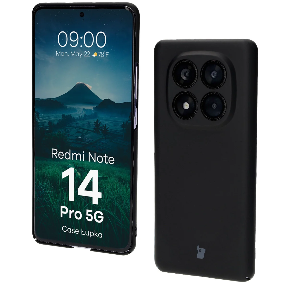 Handyhülle für Xiaomi Redmi Note 14 Pro 5G, Bizon Case Lupka, Schwarz