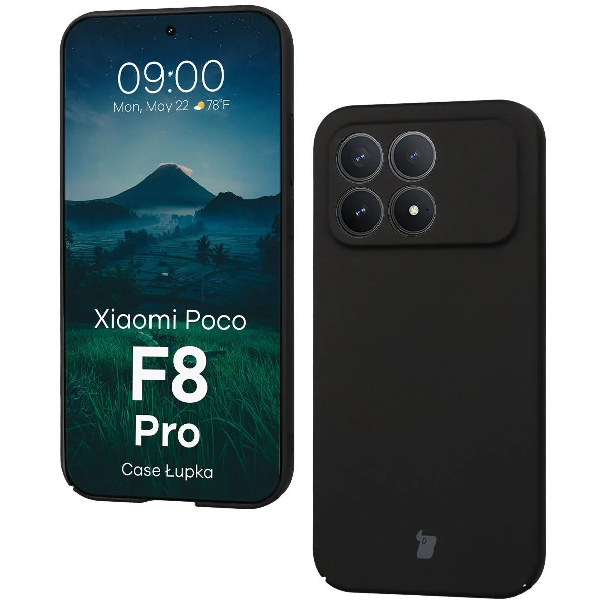 Handyhülle für Xiaomi POCO F8 Pro, Bizon Case Lupka, Schwarz